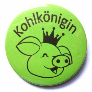 Button Kohlkönigin Schwein