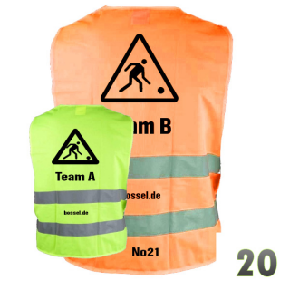Warnweste "Team A und B im Set" gelb und orange Nr. 20