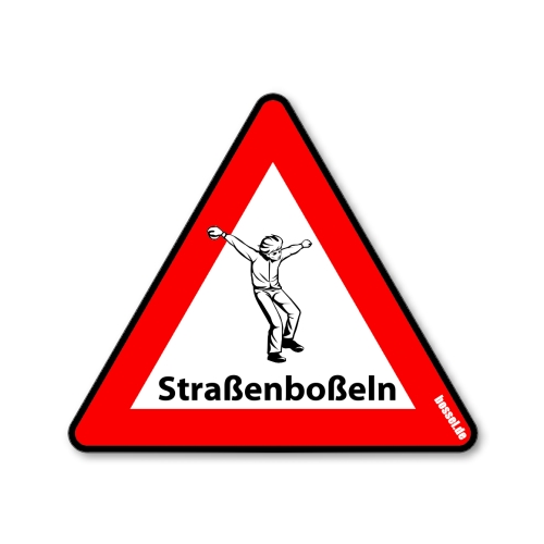Warnschild Kunststoff Straßenboßeln 600mm "Boßler"