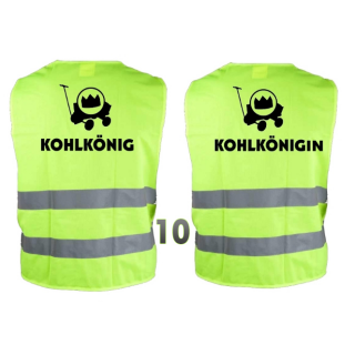 Warnweste "Kohlkönig und Kohlkönigin mit Bollerwagen" (SONDERPREIS) Nr. 10