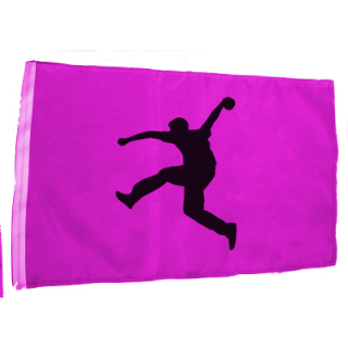 Fahne mit Bo&szlig;ler Flagge 45x30 pink uni