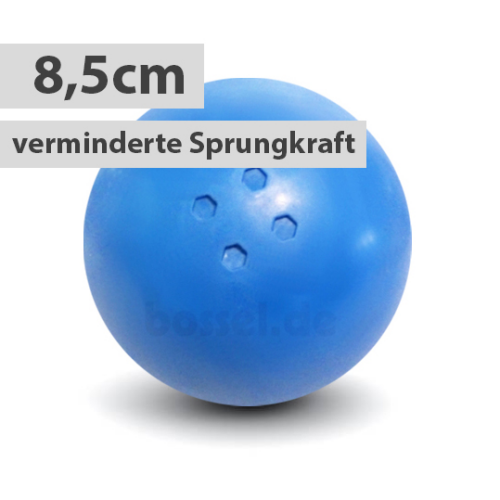 Boßelkugel für Kinder 8,5cm blau verminderte Sprungkraft (Halle)