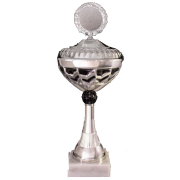 Pokal silber-schwarz 36cm Ø14cm E1492