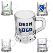 Schnapsglas mit Henkel 30776 bedruckt, veredelt, mit Logo / Label