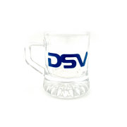 Schnapsglas mit Henkel 30776 bedruckt, veredelt, mit Logo / Label