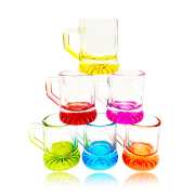 Schnapsglas mit Henkel bunt 76MIX zum Umhängen inkl....