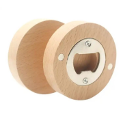 10x Flaschenöffner aus Holz mit Magnet rund 6,4cm...