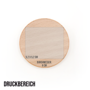 Flaschenöffner rund Buche mit Text oder Logo rund 6,4cm und Magnet