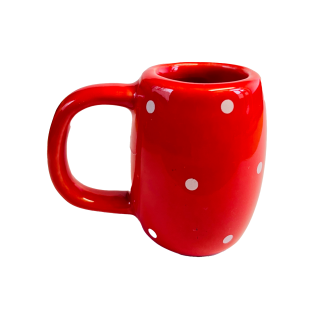 Keramikschnapsglas für lustige Partys, rot gespunktet