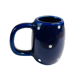 Keramikschnapsglas für lustige Partys, blau gespunktet