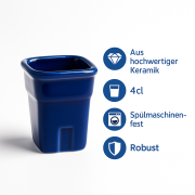 Keramikschnapsglas für lustige Partys, Mülltonne