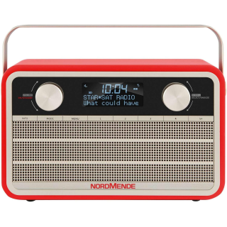 Nordmende Transita 120 tragbares DAB Radio (DAB+, UKW, 24 Stunden Akku, Aux In, Wecker, 2 Weckzeiten, Sleeptimer, Snooze-Funktion, Kopfhöreranschluss) rot