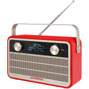 Nordmende Transita 120 tragbares DAB Radio (DAB+, UKW, 24 Stunden Akku, Aux In, Wecker, 2 Weckzeiten, Sleeptimer, Snooze-Funktion, Kopfhöreranschluss) rot