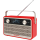 Nordmende Transita 120 tragbares DAB Radio (DAB+, UKW, 24 Stunden Akku, Aux In, Wecker, 2 Weckzeiten, Sleeptimer, Snooze-Funktion, Kopfhöreranschluss) rot