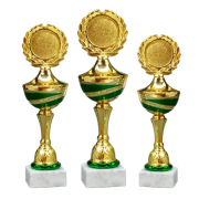 Pokal Zariana gold-grün; mit Marmorsockel  Pokale...