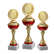 Pokal Alena gold-rot mir Marmorsockel