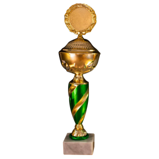 Pokal Mara 327mm gold-grün Marmor 65x30mm E1600