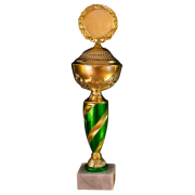 Pokal Mara 327mm gold-grün Marmor 65x30mm E1600