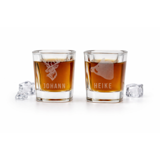 Personalisiertes Schnapsglas mit Gravur – Shotglas individuell mit Namen, Datum oder Logo – Geschenk für Männer, Hochzeit, Geburtstag – Whisky Shot Glas personalisiert