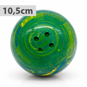 Boßelkugel gummi 10.5cm blau/grün/gelb