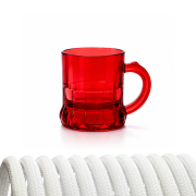 Schnapspinnchen am Band zum Umhängen, Schnapsglas, Shotglas, Schnapsgläser Rot