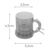 Schnapspinnchen am Band zum Umhängen, Schnapsglas, Shotglas, Schnapsgläser Rot