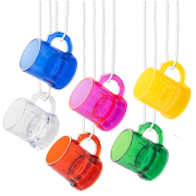 Schnapspinnchen am Band zum Umhängen, Schnapsglas, Shotglas, Schnapsgläser Rot