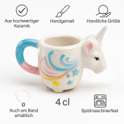 Schnapsglas in Einhornform aus Keramik mit Henkel Partys,...