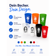 Partybecher 0,55l mit Name, Logo oder Gesicht individuell gestaltbar, JGA, stoßfest