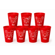 Kindergeburtstag Partybecher mit Name, Logo oder Gesicht individuell gestaltbar flexibel