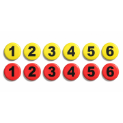 Buttons 59mm Zahlenreihe zur Gruppeneinteilung