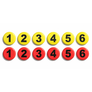 Buttons 25mm Zahlenreihe zur Gruppeneinteilung